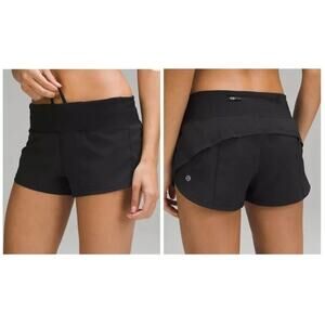 Lululemon Size 14 Black Reg Speed Up Low-Rise Lined Short 2.5" Running Athletic